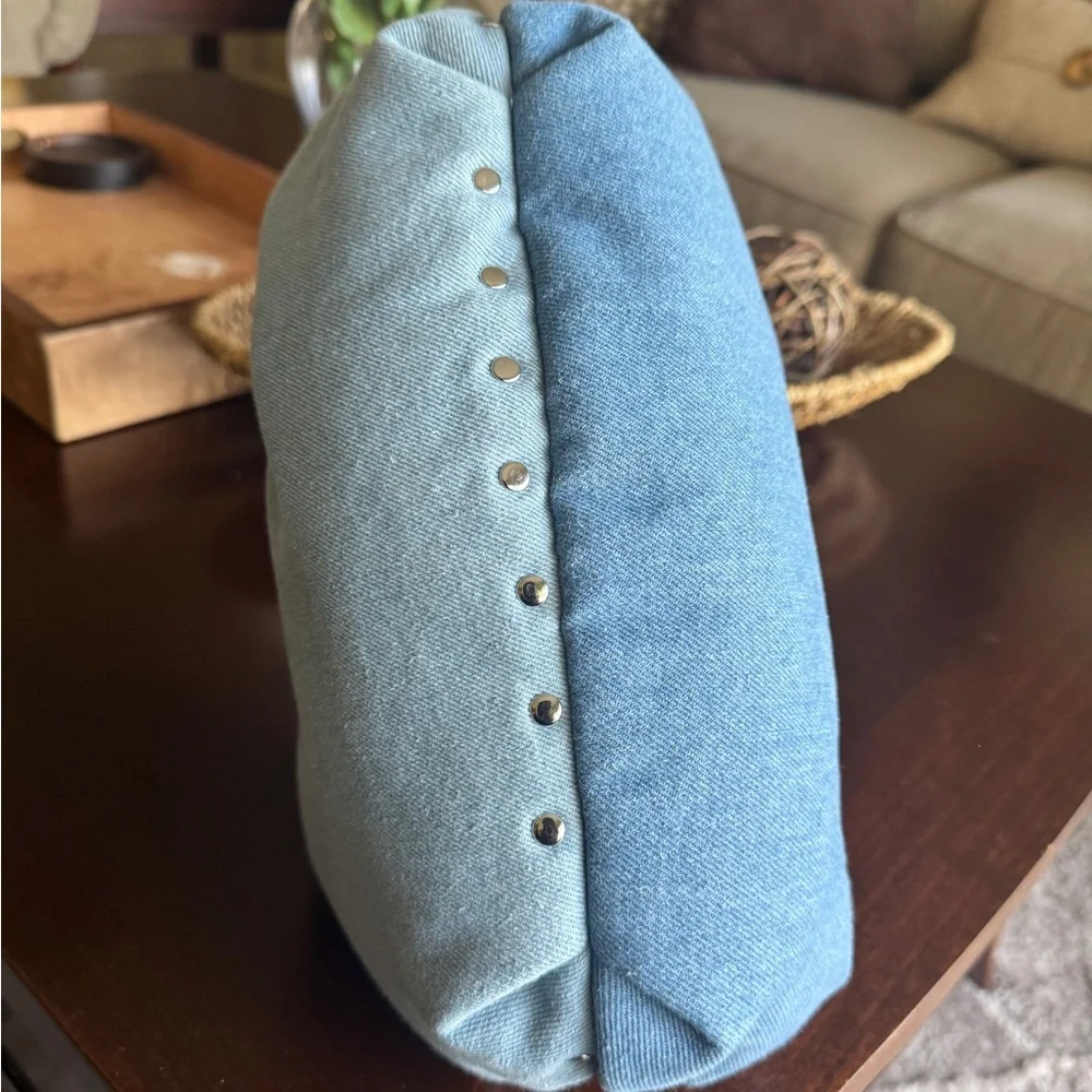 Nunoo Casual Denim Hobo Bag with Chain Strap - Blue